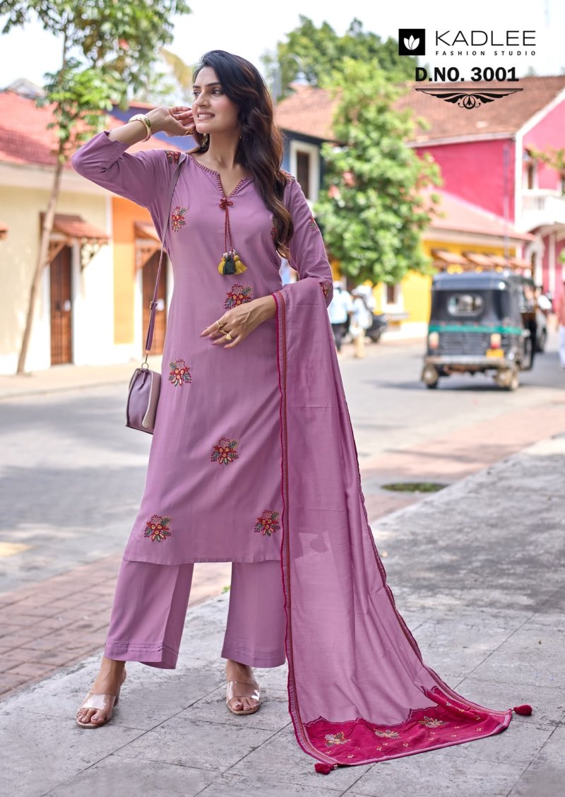 Vasant By Kadlee Heavy Rayon Kurti With Bottom Dupatta 